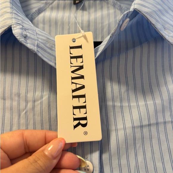 Striped Button-Up Blouse - Picture 6 of 11